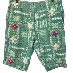 United Colors of Benetton Men Vintage Bermuda Shorts Green Preppy Size 32 /EU 42
